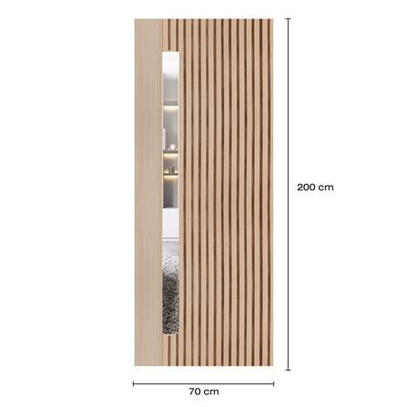 ประตูภายในโพลีสไตรีน ไม่เจาะลูกบิด LINEDEKOR ONE FIFTH 70x200 ซม. สีบีช_4