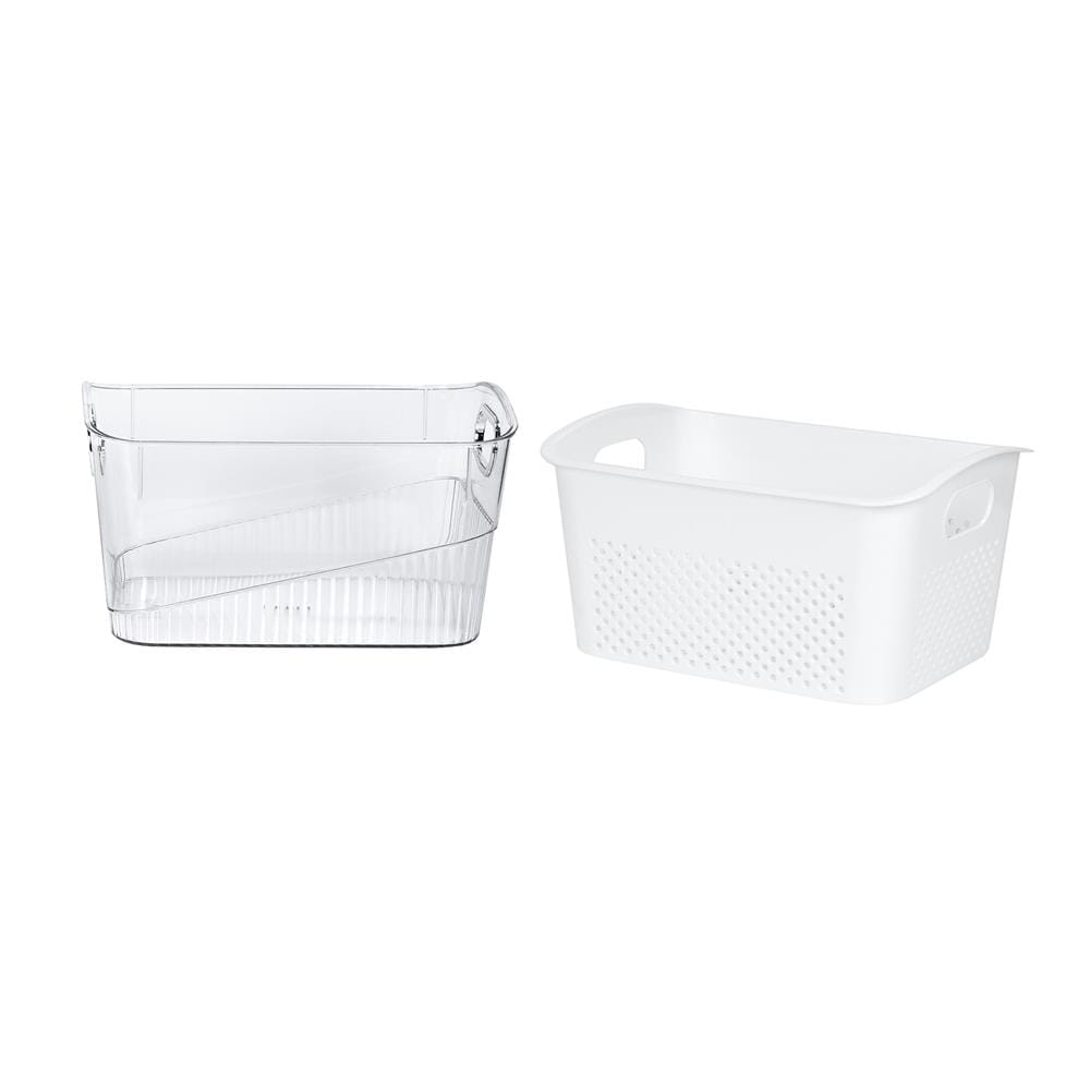 ตะกร้า 2 ชั้นมีร่องจับ KECH SYPA SIZE M 29x22x16 ซม.