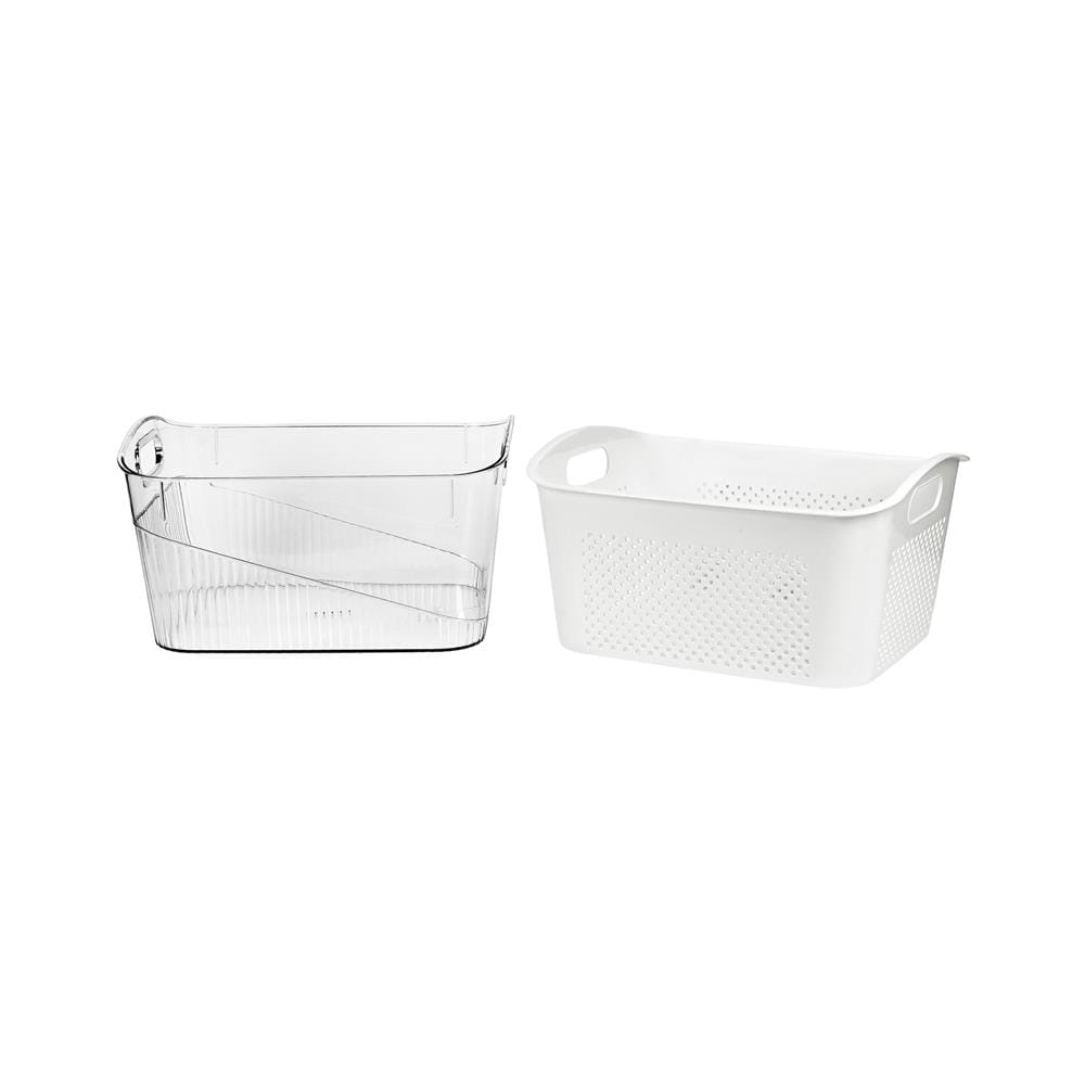 ตะกร้า 2 ชั้นมีร่องจับ KECH SYPA SIZE L 32x24.7x17.5 ซม.