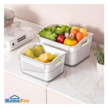 ตะกร้า 2 ชั้นมีร่องจับ KECH SYPA SIZE L 32x24.7x17.5 ซม._4