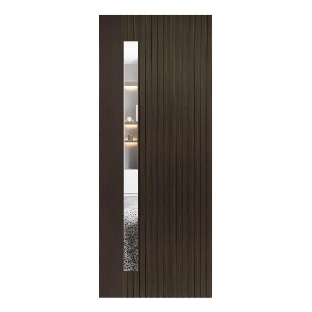ประตูภายในโพลีสไตรีน ไม่เจาะลูกบิด LINEDEKOR ONE FIFTH 80x200 ซม. สีโอ๊ค