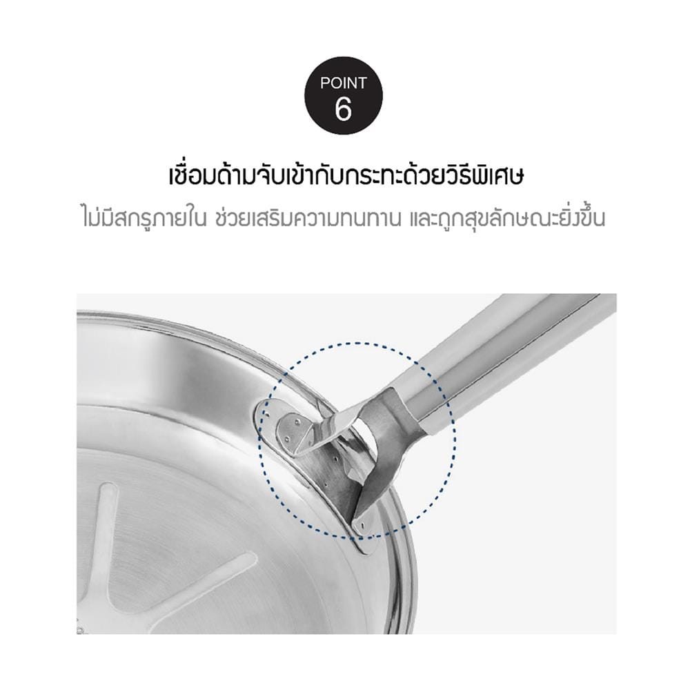กระทะลึก 28 ซม. LOCKNLOCK SUIT STAINLESS สีเงิน