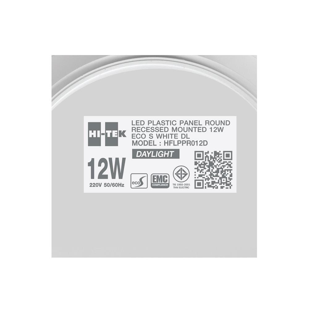 ดาวน์ไลท์ LED HI-TEK HFLPPR0 5 นิ้ว 12 วัตต์ DAYLIGHT สีขาว