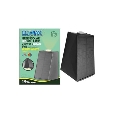 ไฟผนังภายนอก SOLAR LUMAX 74-00067 15 วัตต์ WARM WHITE สีดำ_2