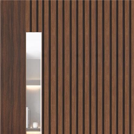 ประตูภายในโพลีสไตรีน ไม่เจาะลูกบิด LINEDEKOR ONE FIFTH 90x200 ซม. สีโรสวู้ด_1