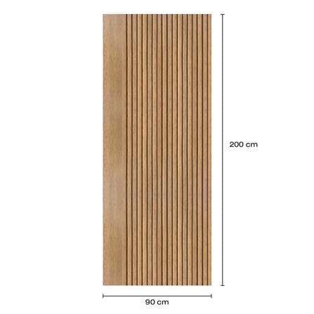 ประตูภายในโพลีสไตรีน ไม่เจาะลูกบิด LINEDEKOR VETICAL 90x200 ซม. สีสักด้าน_4