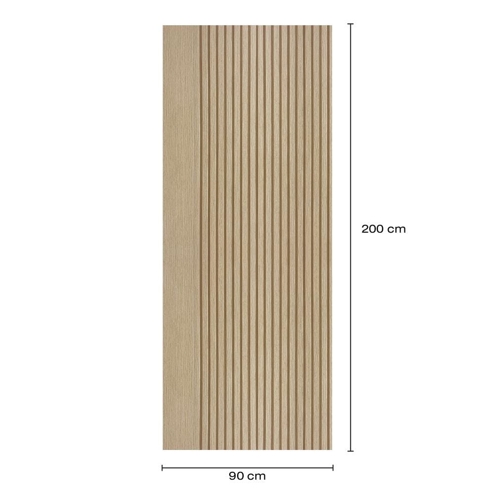 ประตูภายในโพลีสไตรีน ไม่เจาะลูกบิด LINEDEKOR VETICAL 90x200 ซม. สีบีชด้าน