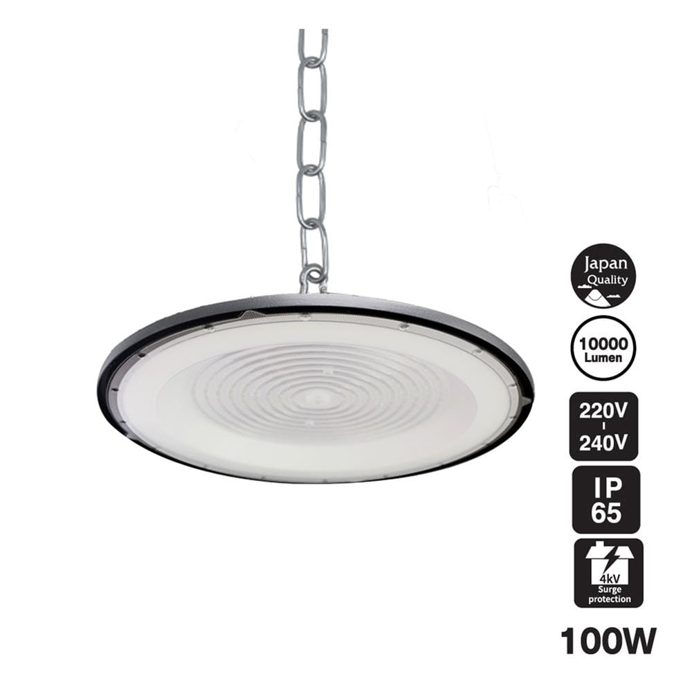 โคมไฮเบย์ LED SHINING NOVA 100 วัตต์ DAYLIGHT สีดำ