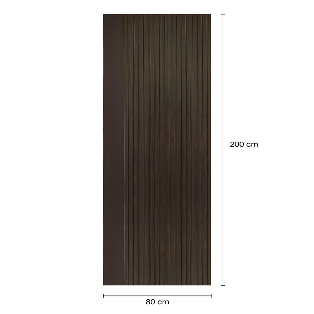 ประตูภายในโพลีสไตรีน ไม่เจาะลูกบิด LINEDEKOR VETICAL 80x200 ซม. สีโอ๊ค