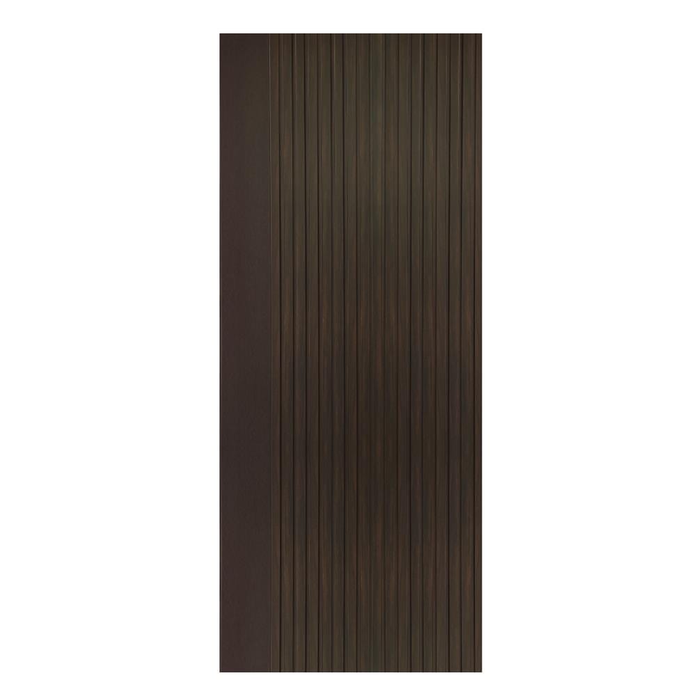 ประตูภายในโพลีสไตรีน ไม่เจาะลูกบิด LINEDEKOR VETICAL 90x200 ซม. สีโอ๊ค