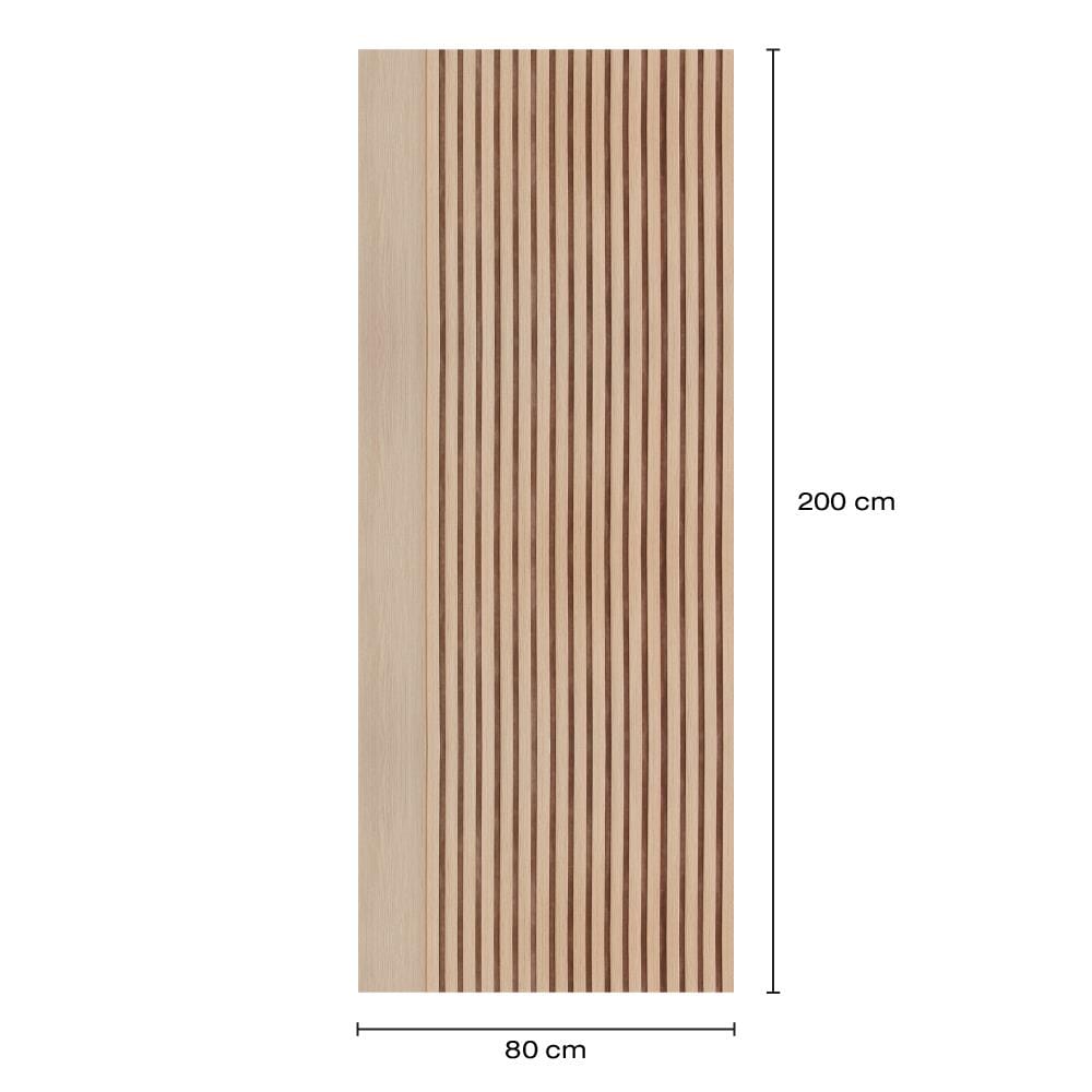 ประตูภายในโพลีสไตรีน ไม่เจาะลูกบิด LINEDEKOR VETICAL 80x200 ซม. สีบีช