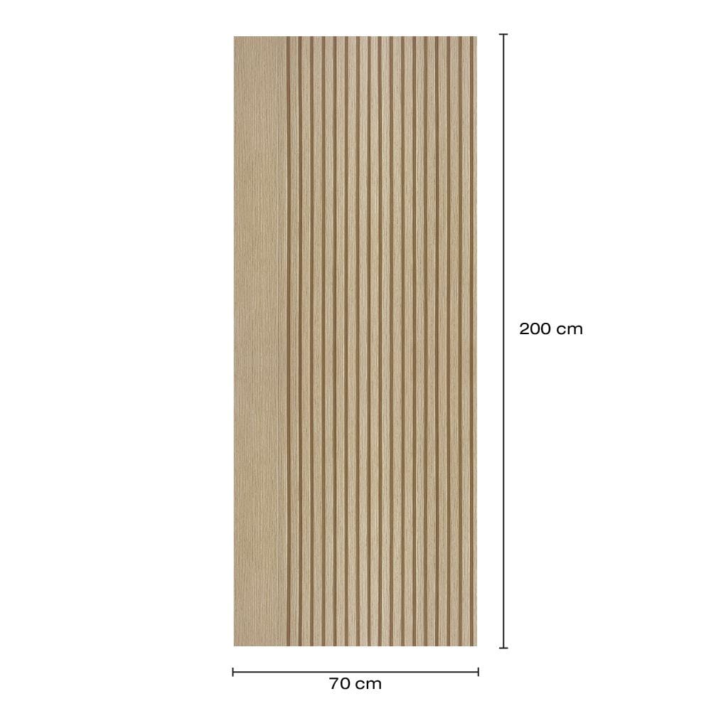 ประตูภายในโพลีสไตรีน ไม่เจาะลูกบิด LINEDEKOR VETICAL 70x200 ซม. สีบีชด้าน