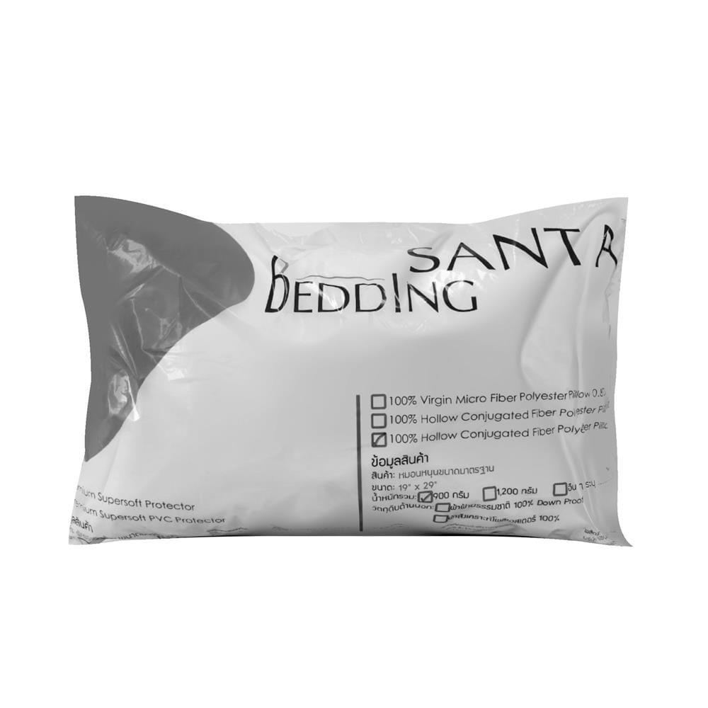 หมอนหนุน SANTA BEDDING 15D 19X29 นิ้ว สีขาว