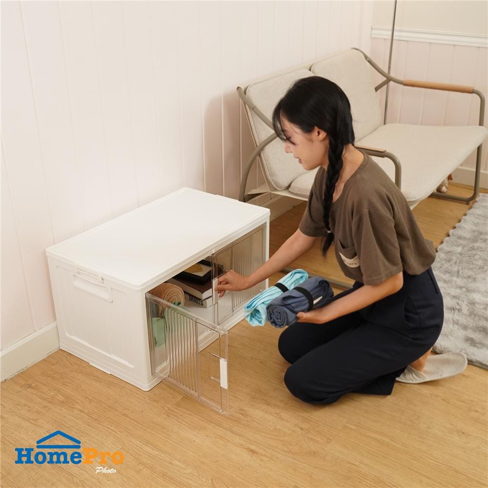กล่องบานเปิด STACKO SUNA SIZE XL 70.5x41x37.8 ซม. สีขาว