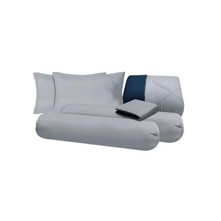 ชุดผ้าปูที่นอน 6 ฟุต (ชุด 6 ชิ้น) SANTA BEDDING สี DARK GREY/NAVY BLUE_4