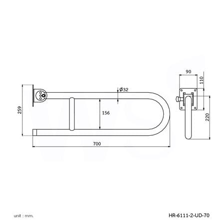 ราวมือจับ โยกขึ้น-ลง WS HR-6111-2-UD-70_2