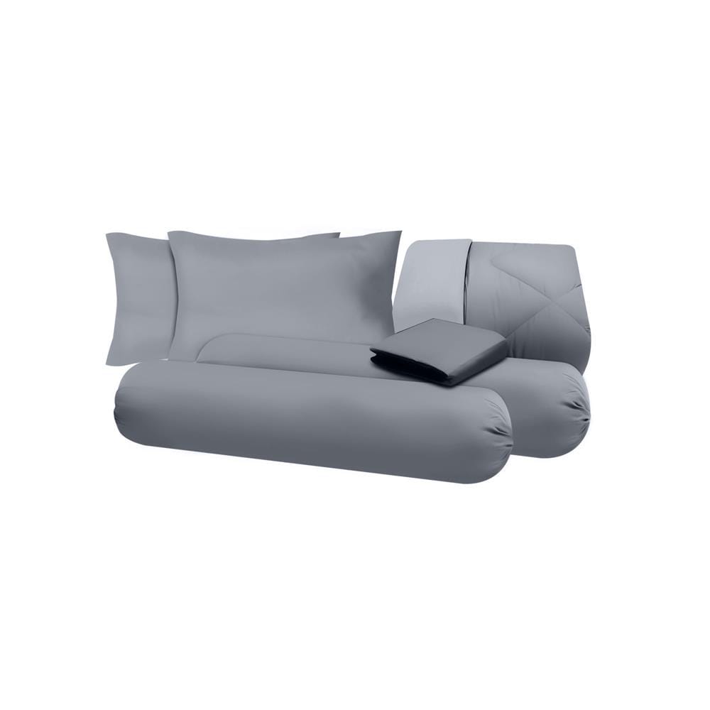 ชุดผ้าปูที่นอน 5 ฟุต (ชุด 6 ชิ้น) SANTA BEDDING สี DARK GREY/LIGHT GREY