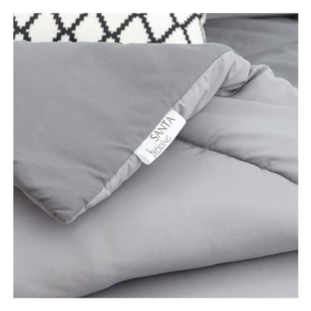 ชุดผ้าปูที่นอน 3.5 ฟุต (ชุด 4 ชิ้น) SANTA BEDDING สี LIGHT GREY/DARK GREY_4