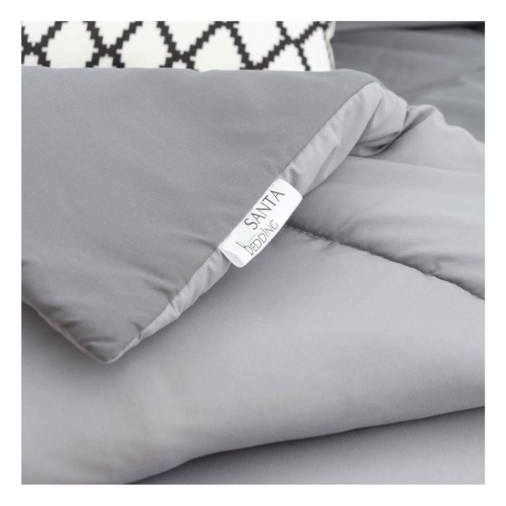 ชุดผ้าปูที่นอน 5 ฟุต (ชุด 6 ชิ้น) SANTA BEDDING สี LIGHT GREY/DARK GREY