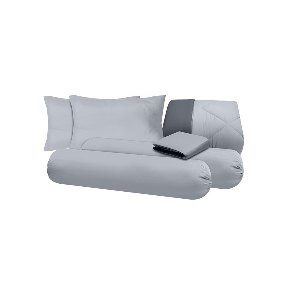 ชุดผ้าปูที่นอน 6 ฟุต (ชุด 6 ชิ้น) SANTA BEDDING สี LIGHT GREY/DARK GREY