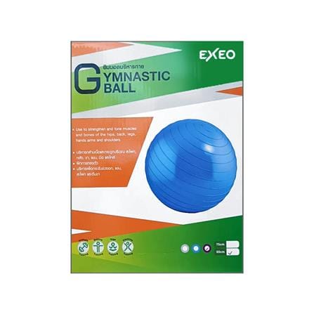 ลูกบอลโยคะ EXEO AB8102 65 ซม. สีม่วง + ที่สูบลมแบบเหยียบ_1