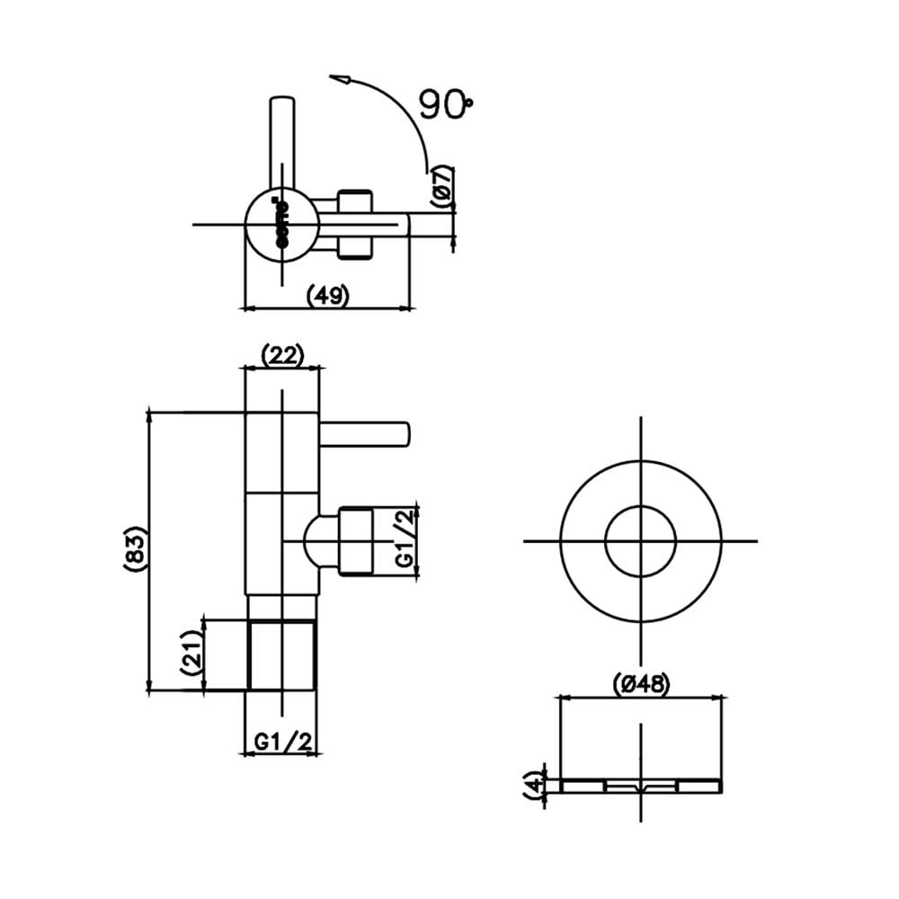 สต๊อปวาล์ว 2 ทาง COTTO CT1702GG(HM)