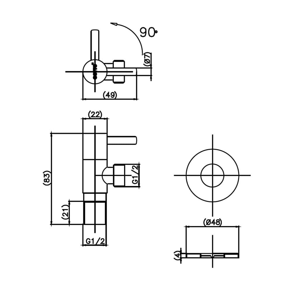 สต๊อปวาล์ว 1 ทาง COTTO CT1701GG(HM)