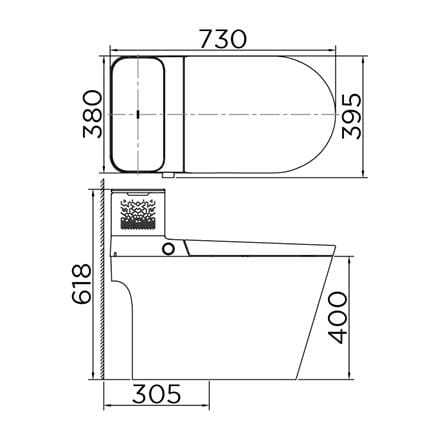 สุขภัณฑ์อัตโนมัติ ESTHER ECT-03-120-11 สีขาว_8