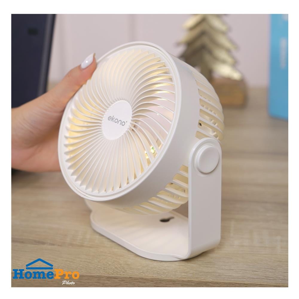 พัดลมพกพา 6 นิ้ว EKONO EK-PTB14WH สีขาว