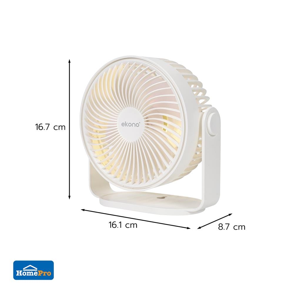 พัดลมพกพา 6 นิ้ว EKONO EK-PTB14WH สีขาว