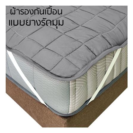 ผ้ารองกันเปื้อน รัดมุมยางยืด 6 ฟุต SANTA BEDDING สี GREY_2