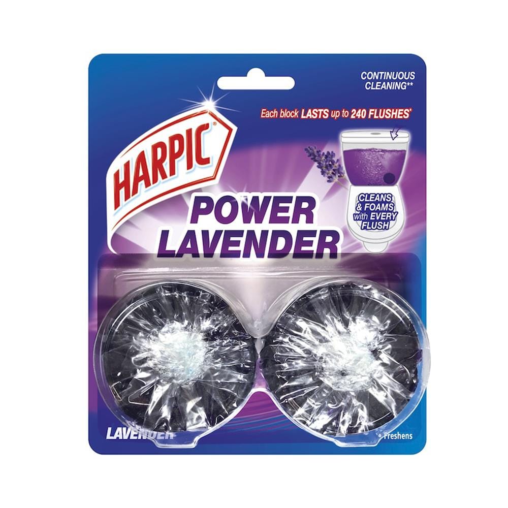 ก้อนทำความสะอาดโถสุขภัณฑ์ HARPIC 50 กรัม LAVENDER (แพ็ก 2 ชิ้น)