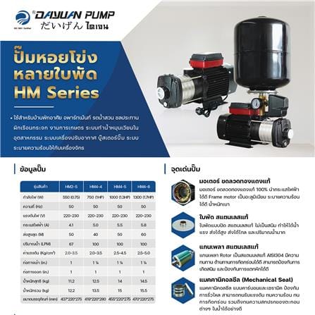 ปั๊มน้ำอัตโนมัติ DAYUAN PUMP HM4-6A 1300 วัตต์_3