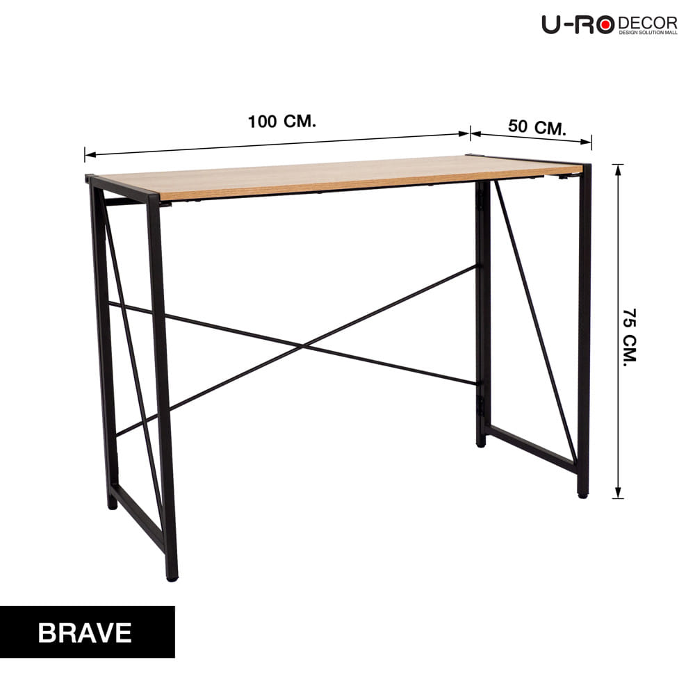 โต๊ะทำงาน U-RO DECOR BRAVE 100 ซม. สีโอ๊ค