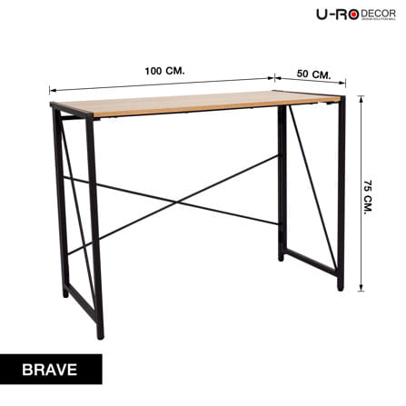 โต๊ะทำงาน U-RO DECOR BRAVE 100 ซม. สีโอ๊ค_12
