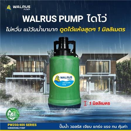 ปั๊มจุ่มน้ำสะอาด WALRUS PUMP PW400AD 400 วัตต์_4