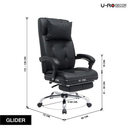 เก้าอี้สำนักงาน U-RO DECOR GLIDER สีดำ_13