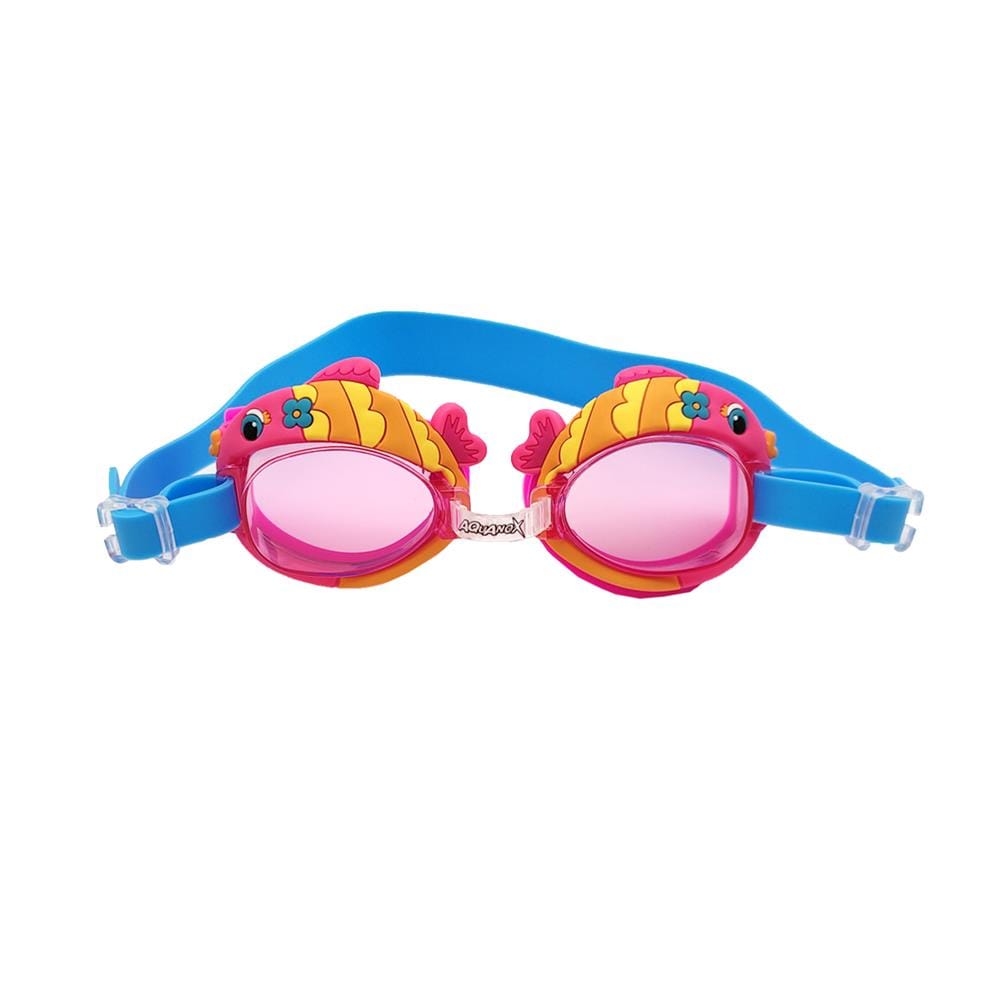 แว่นตาว่ายน้ำเด็ก AQUANOX G0611C สีชมพู/ฟ้า