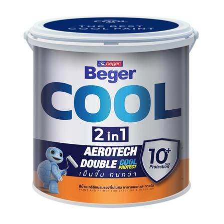 สีน้ำทาภายนอก ขนิดกึ่งเงา BEGER COOL 2 IN 1 BASE A สีขาว 1 แกลลอน_0