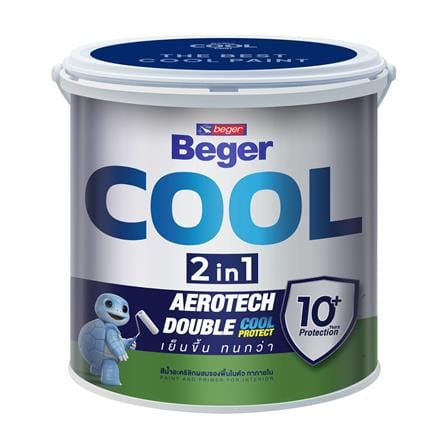 สีน้ำทาภายใน ชนิดด้าน BEGER COOL 2 IN 1 BASE A สีขาว 1 แกลลอน_0