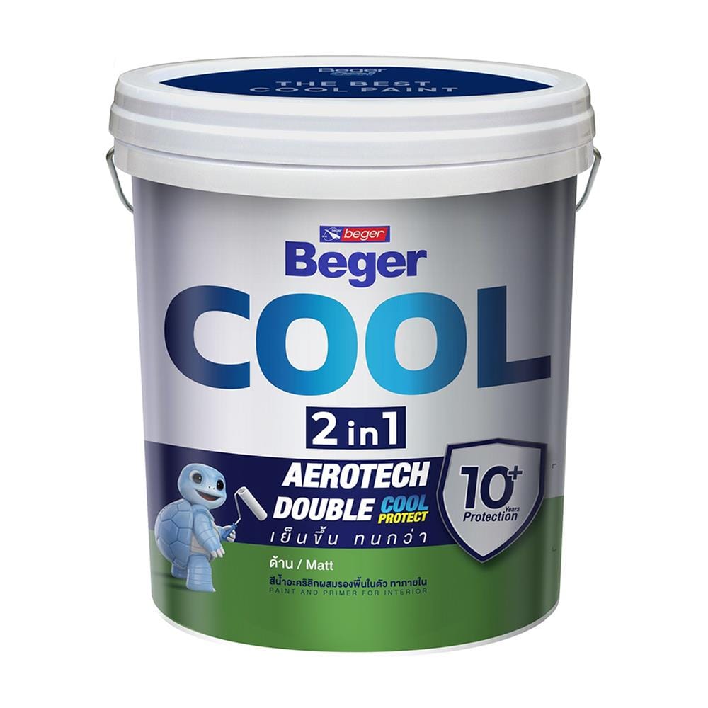 สีน้ำทาฝ้า ขนิดด้าน BEGER COOL 2 IN 1 CC777 สีขาว 5 แกลลอน