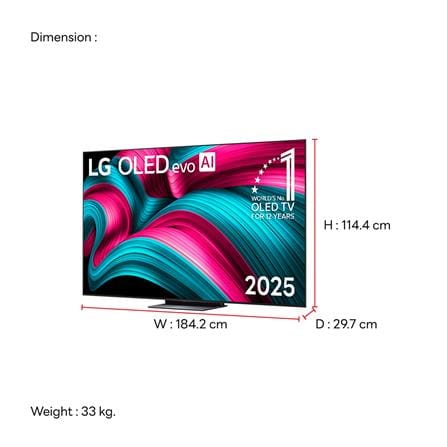 ทีวีโอแอลอีดี 83 นิ้ว LG (4K, OLED, SMART TV) OLED83C5PSA.ATM_9