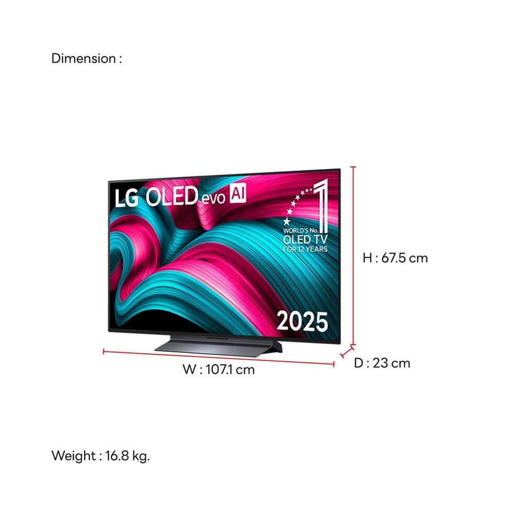 ทีวีโอแอลอีดี 48 นิ้ว LG (4K, OLED, SMART TV) OLED48C5PSA.ATM