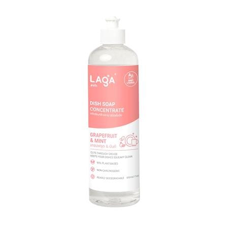 น้ำยาล้างจานชนิดเข้มข้น LAGA สูตรธรรมชาติ 500 มล. กลิ่นเกรปฟรุตและมินต์_0