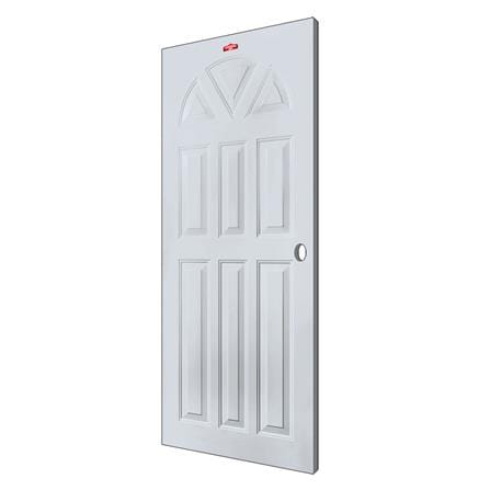 ประตูภายนอกเหล็ก เจาะลูกบิด PROFESSIONAL DOOR B2G 89.2x199.4 ซม. สีเทา_1