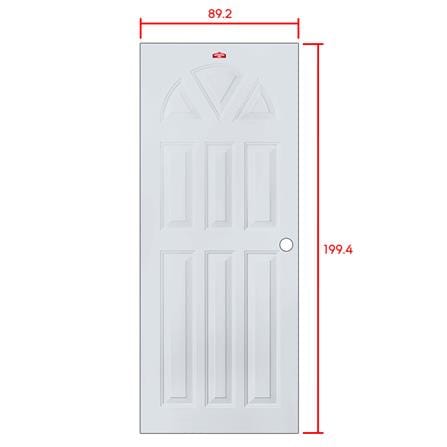 ประตูภายนอกเหล็ก เจาะลูกบิด PROFESSIONAL DOOR B2G 89.2x199.4 ซม. สีเทา_6