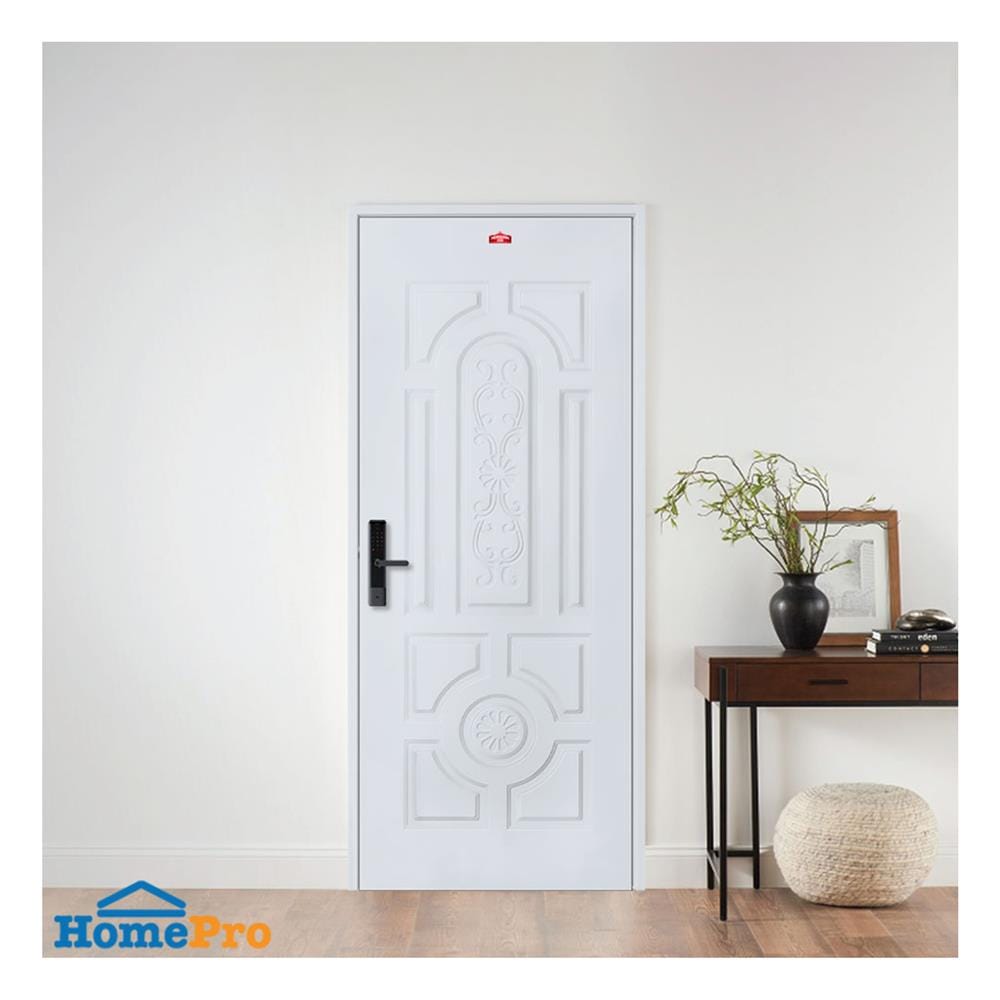 ประตูภายนอกเหล็ก เจาะลูกบิด PROFESSIONAL DOOR H2G 89.2x199.4 ซม. สีเทา