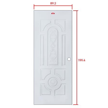 ประตูภายนอกเหล็ก เจาะลูกบิด PROFESSIONAL DOOR H2G 89.2x199.4 ซม. สีเทา_5