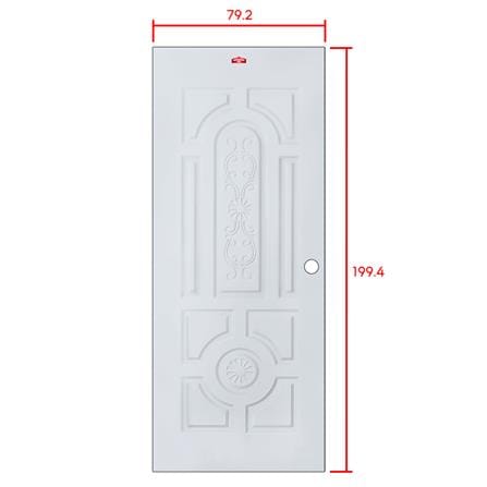 ประตูภายนอกเหล็ก เจาะลูกบิด PROFESSIONAL DOOR H1G 79.2x199.4 ซม. สีเทา_5