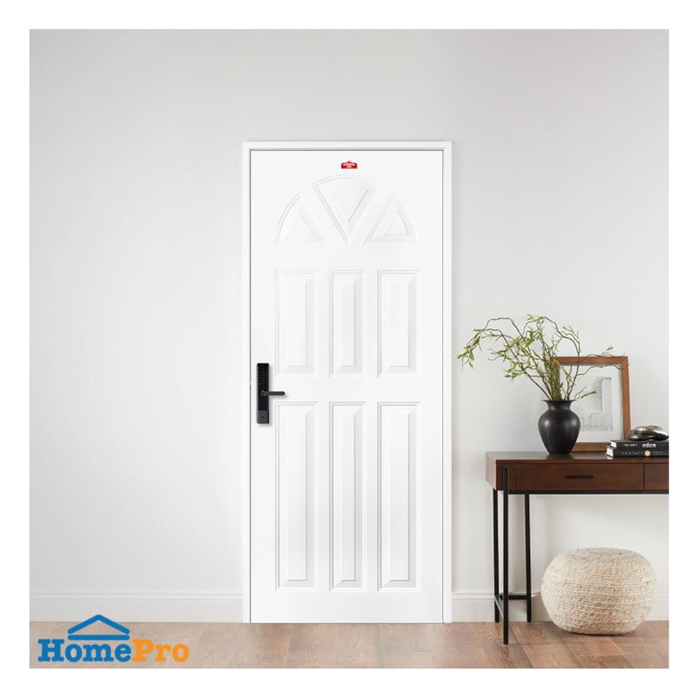 ประตูภายนอกเหล็ก เจาะลูกบิด PROFESSIONAL DOOR B2W 89.2x199.4 ซม. สีขาว
